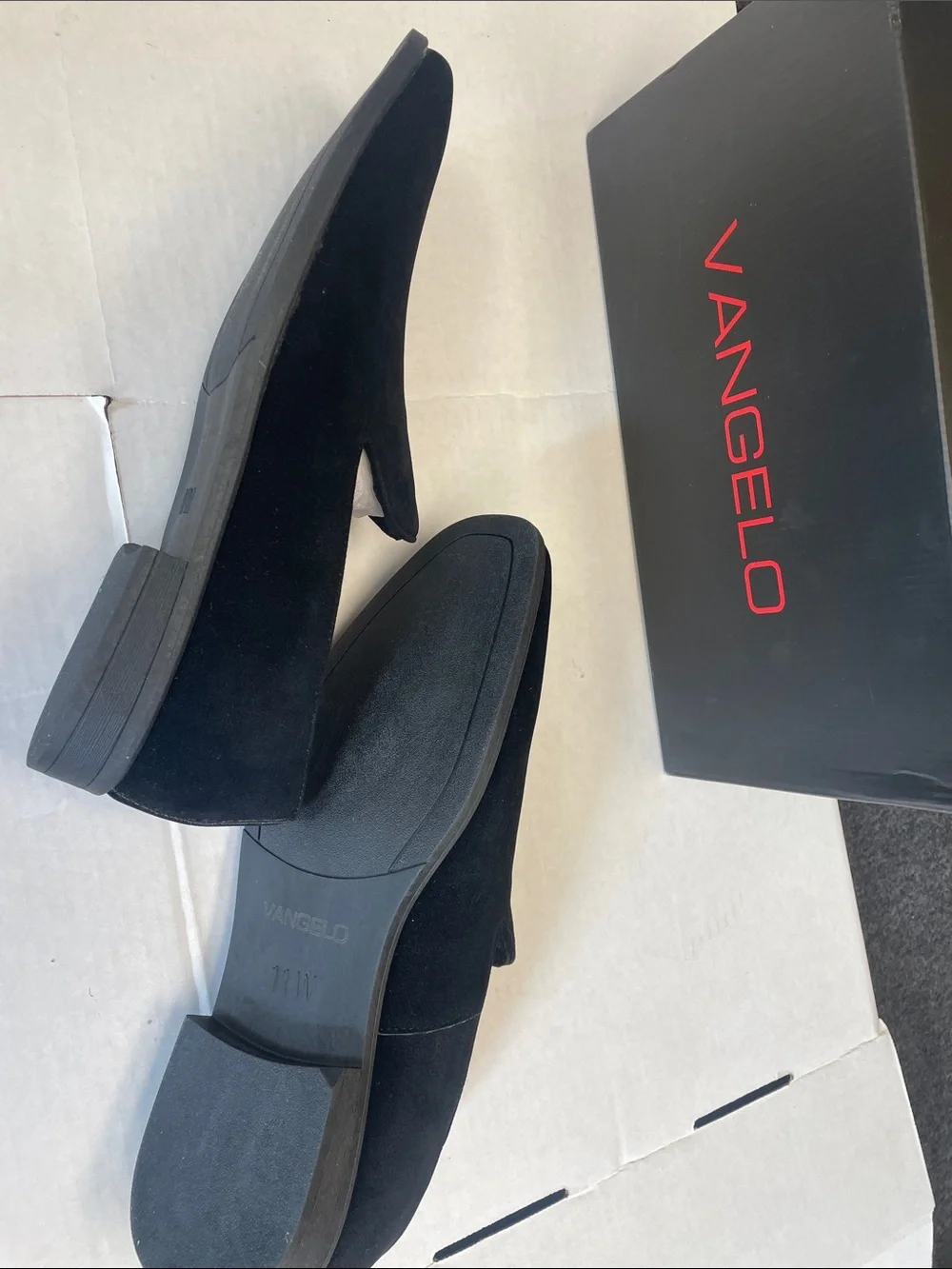 Vangelo Black Suede Slip-On Loafers